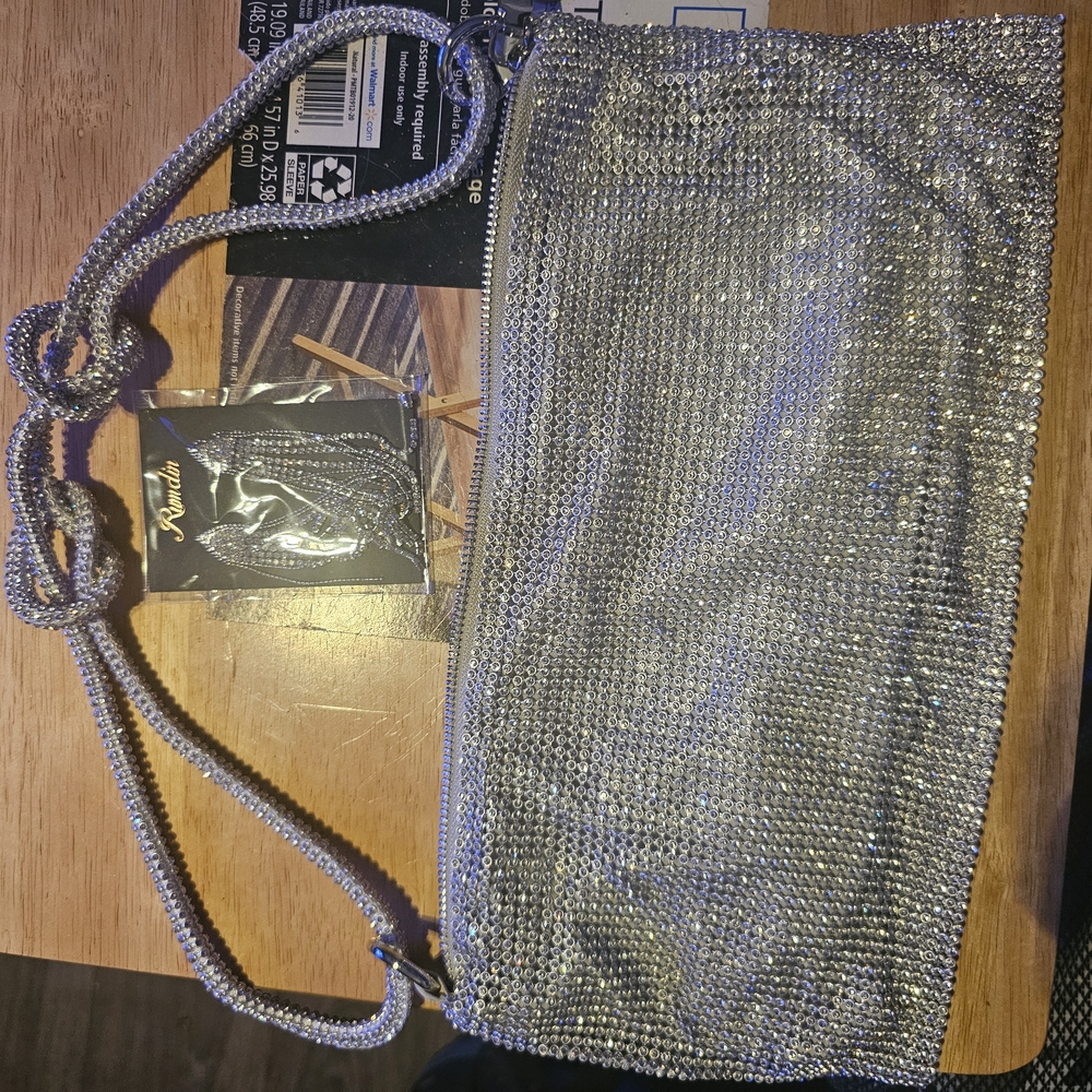 Silver Rhinestone Shoulder Bag
